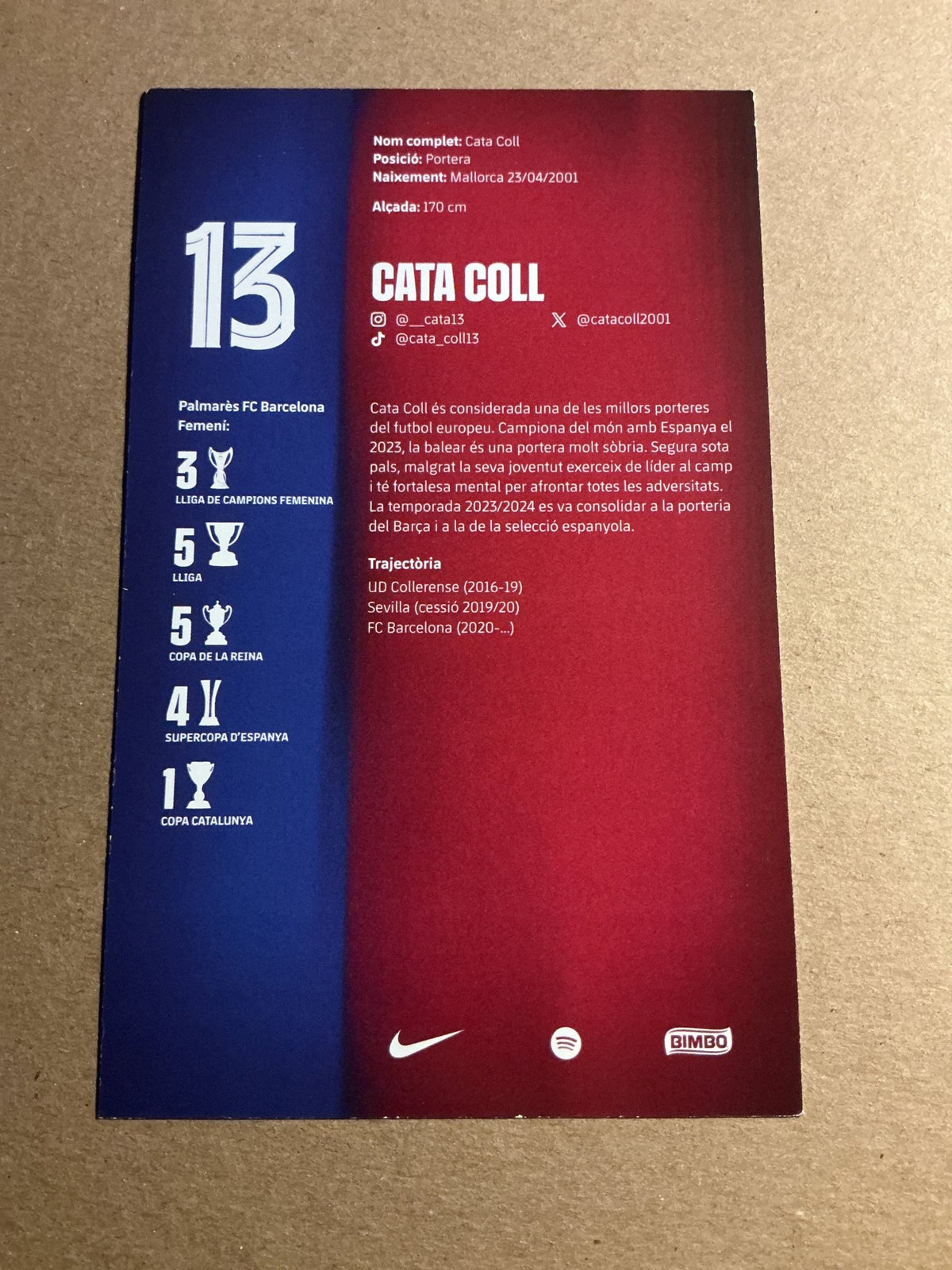 Cata Coll, Spain 🇪🇸 FC Barcelona Femení 2025/26 unsigned - Autographs-World