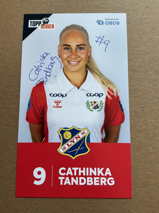 Cathinka Tandberg, Norway 🇳🇴 Lyn Fotball Damer 2021/22 hand signed - Autographs-World