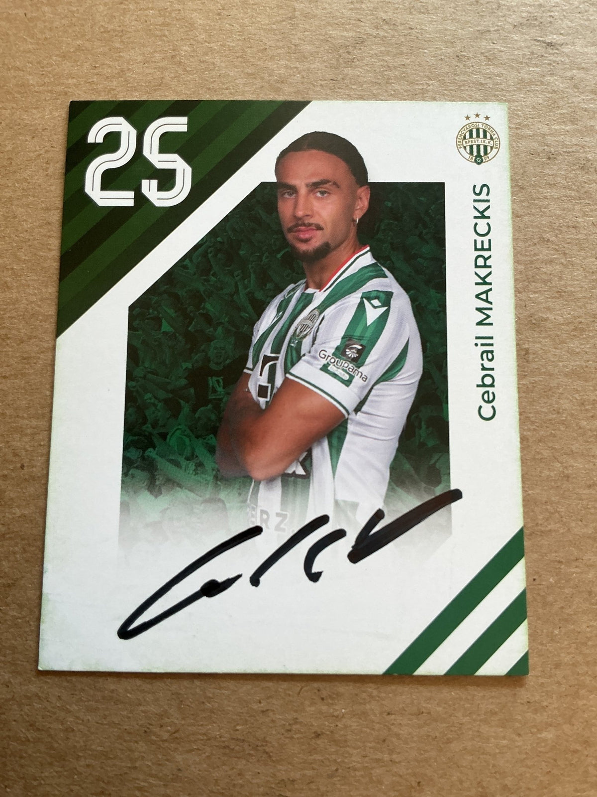 Cebrail Makreckis, Latvia 🇱🇻 Ferencvaros TC 2024/25 hand signed - Autographs-World