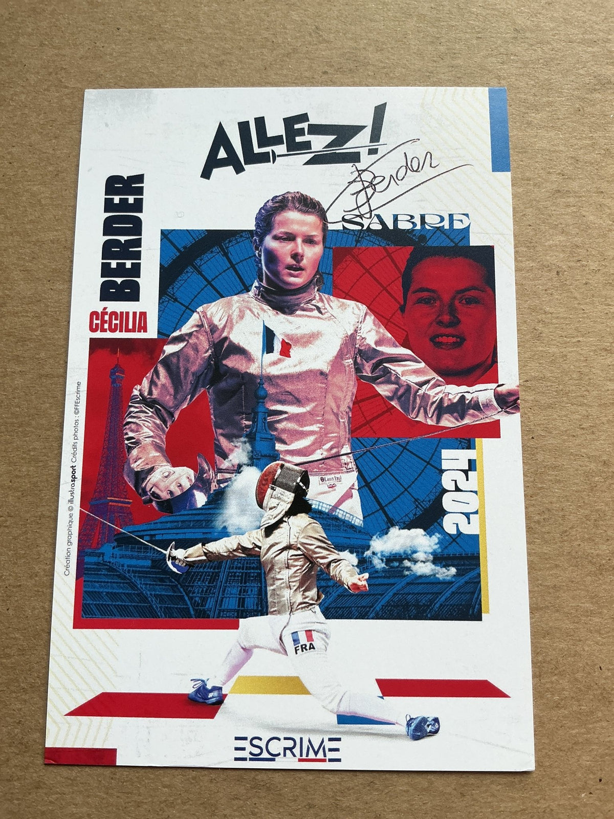 Cecilia Berder, France 🇫🇷 Fencing Olympics 2024 hand signed - Autographs-World