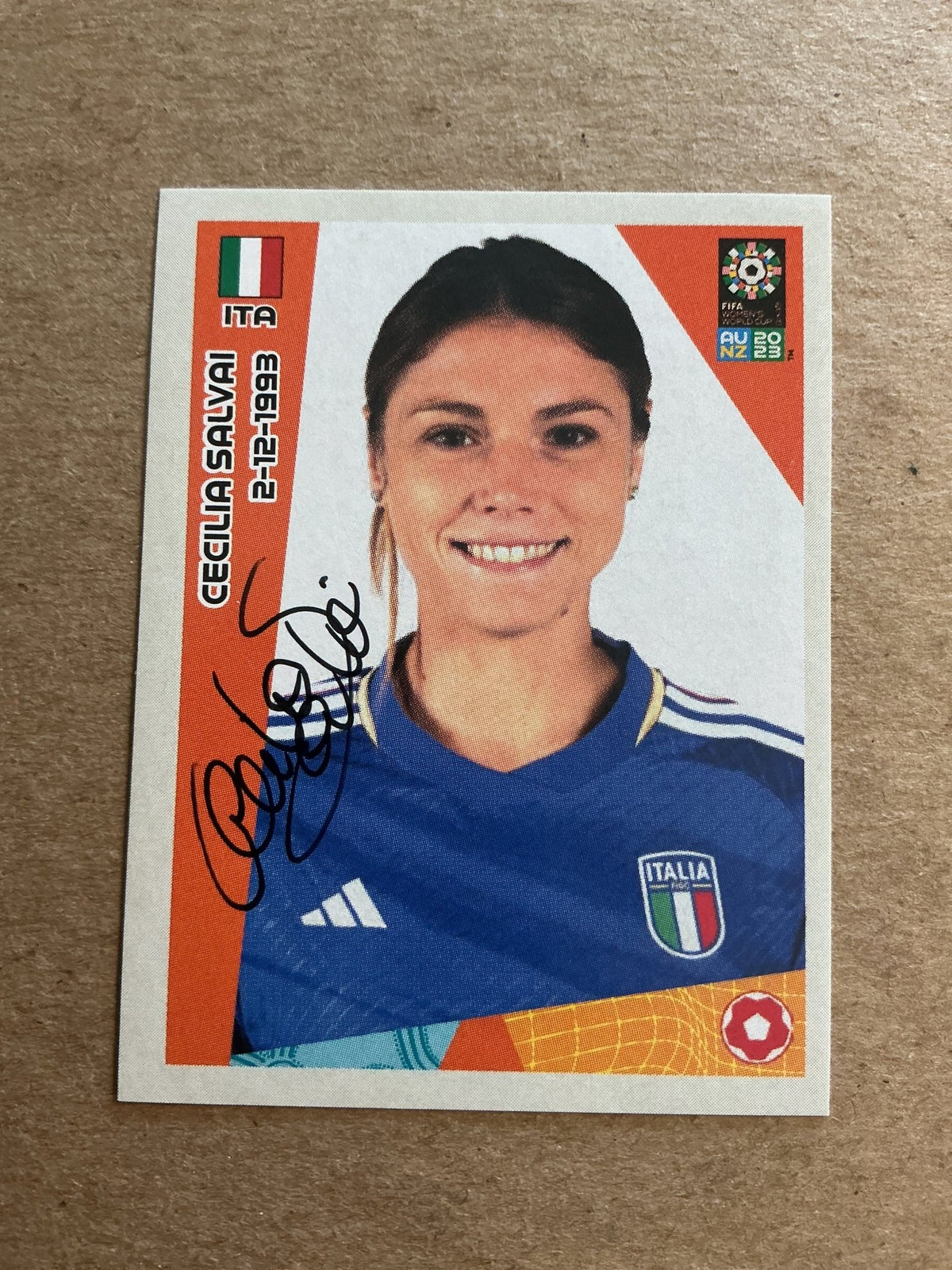 Cecilia Salvai, Italy 🇮🇹 FIFA Women’s World Cup 2023 Panini hand signed - Autographs-World