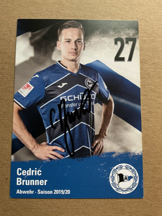 Cedric Brunner, Switzerland 🇨🇭 Arminia Bielefeld 2019/20 hand signed - Autographs-World