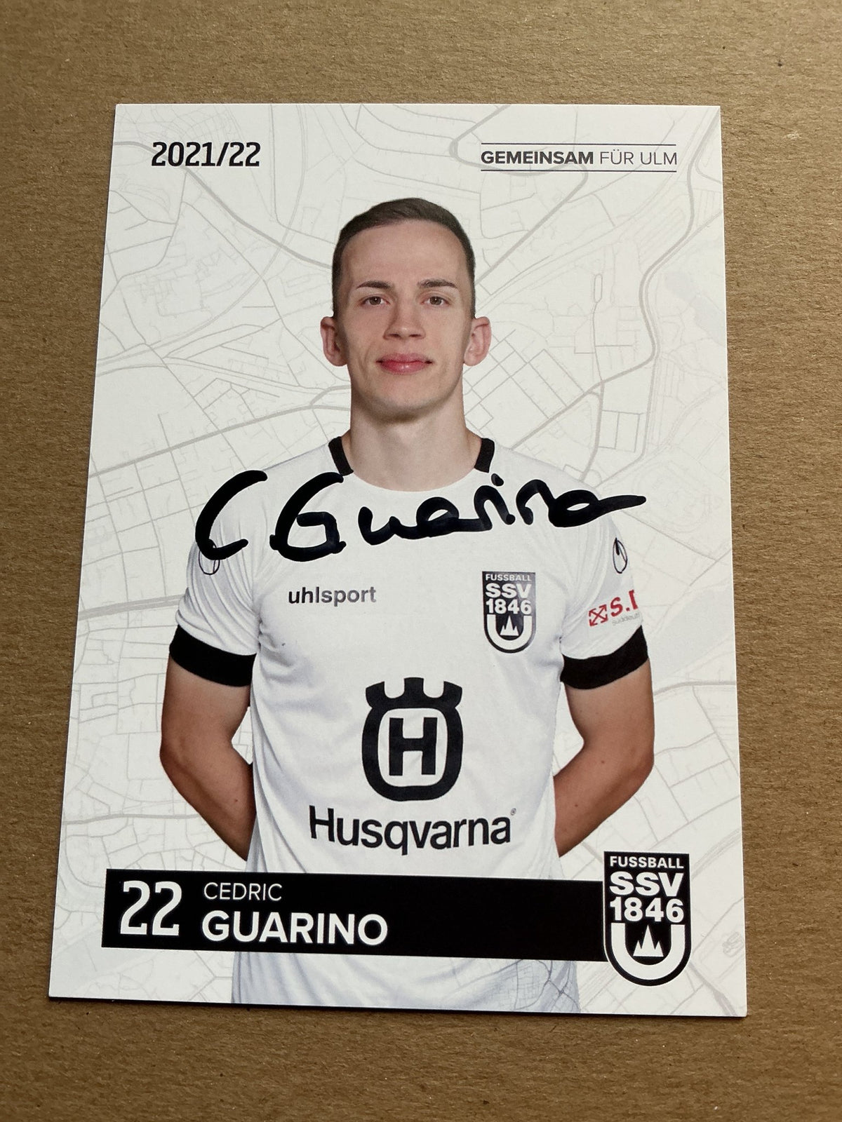 Cedric Guarino, Germany 🇩🇪 SSV Ulm 1846 2021/22 hand signed - Autographs-World