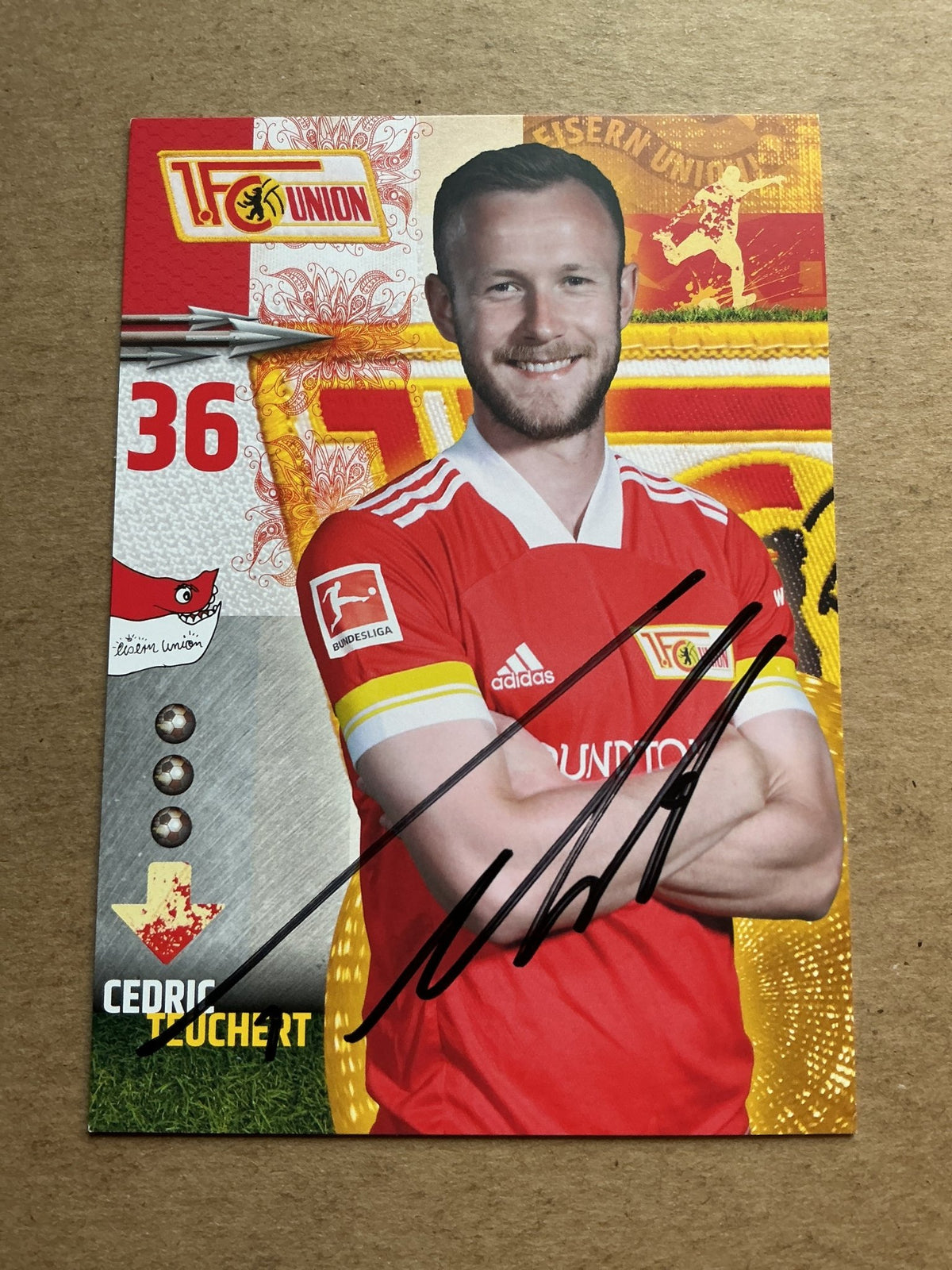 Cedric Teuchert, Germany 🇩🇪 1.FC Union Berlin 2020/21 hand signed - Autographs-World