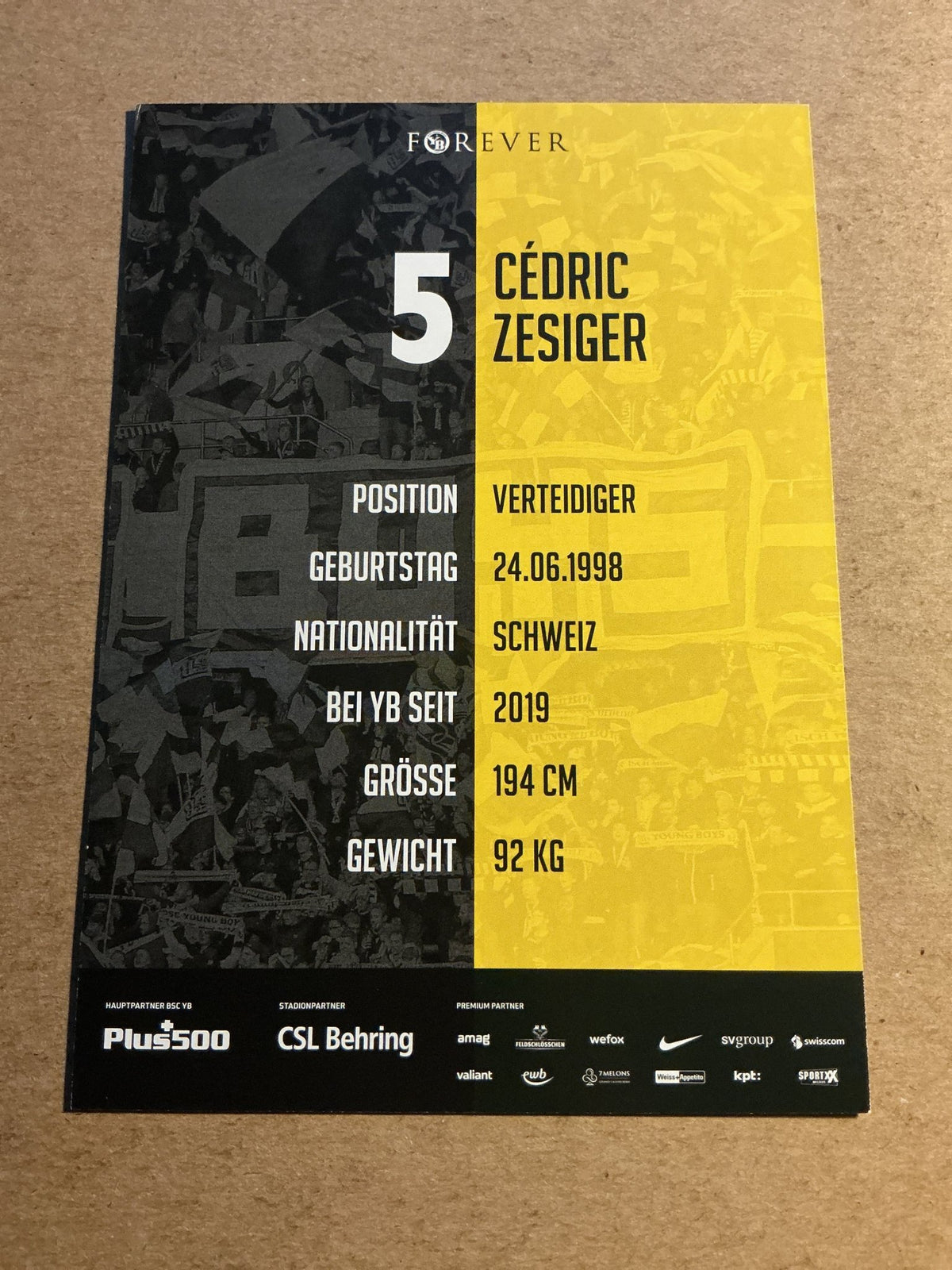 Cédric Zesiger, Switzerland 🇨🇭 BSC Young Boys 2021/22 hand signed - Autographs-World