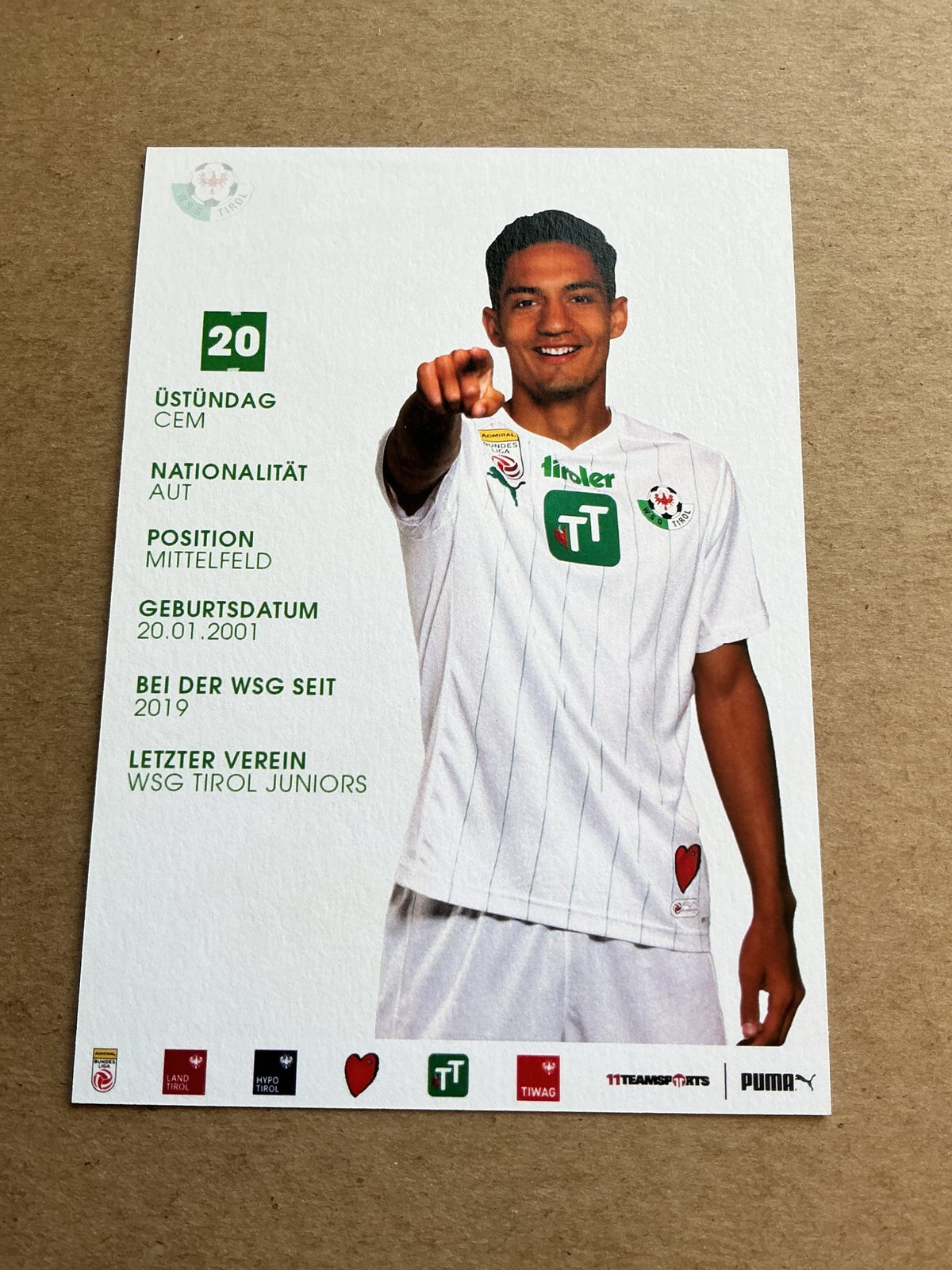 Cem Üstündag, Austria 🇦🇹 WSG Tirol 2023/24 hand signed - Autographs-World