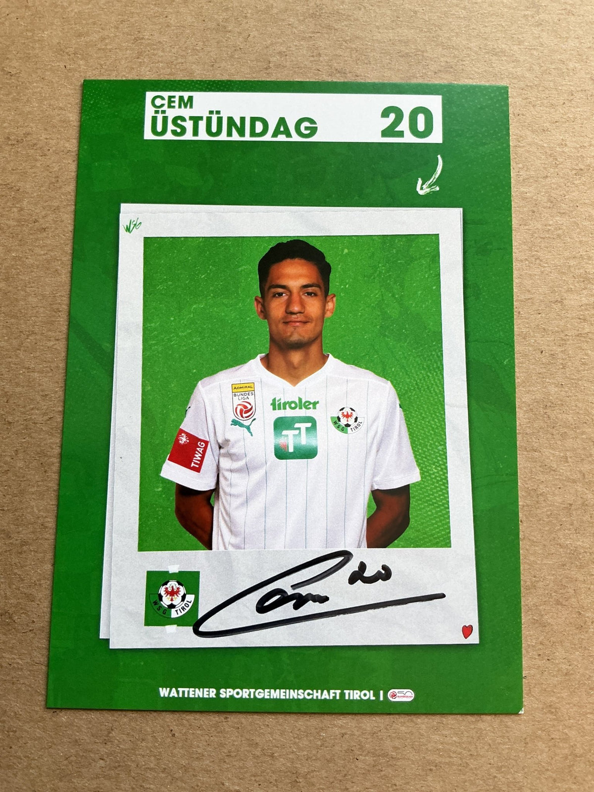Cem Üstündag, Austria 🇦🇹 WSG Tirol 2023/24 hand signed - Autographs-World