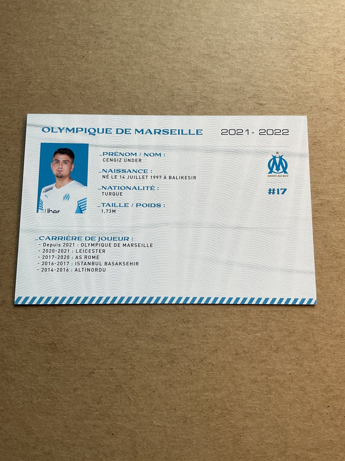 Cengiz Ünder, Türkiye 🇹🇷 Olympique Marseille 2021/22 hand signed - Autographs-World