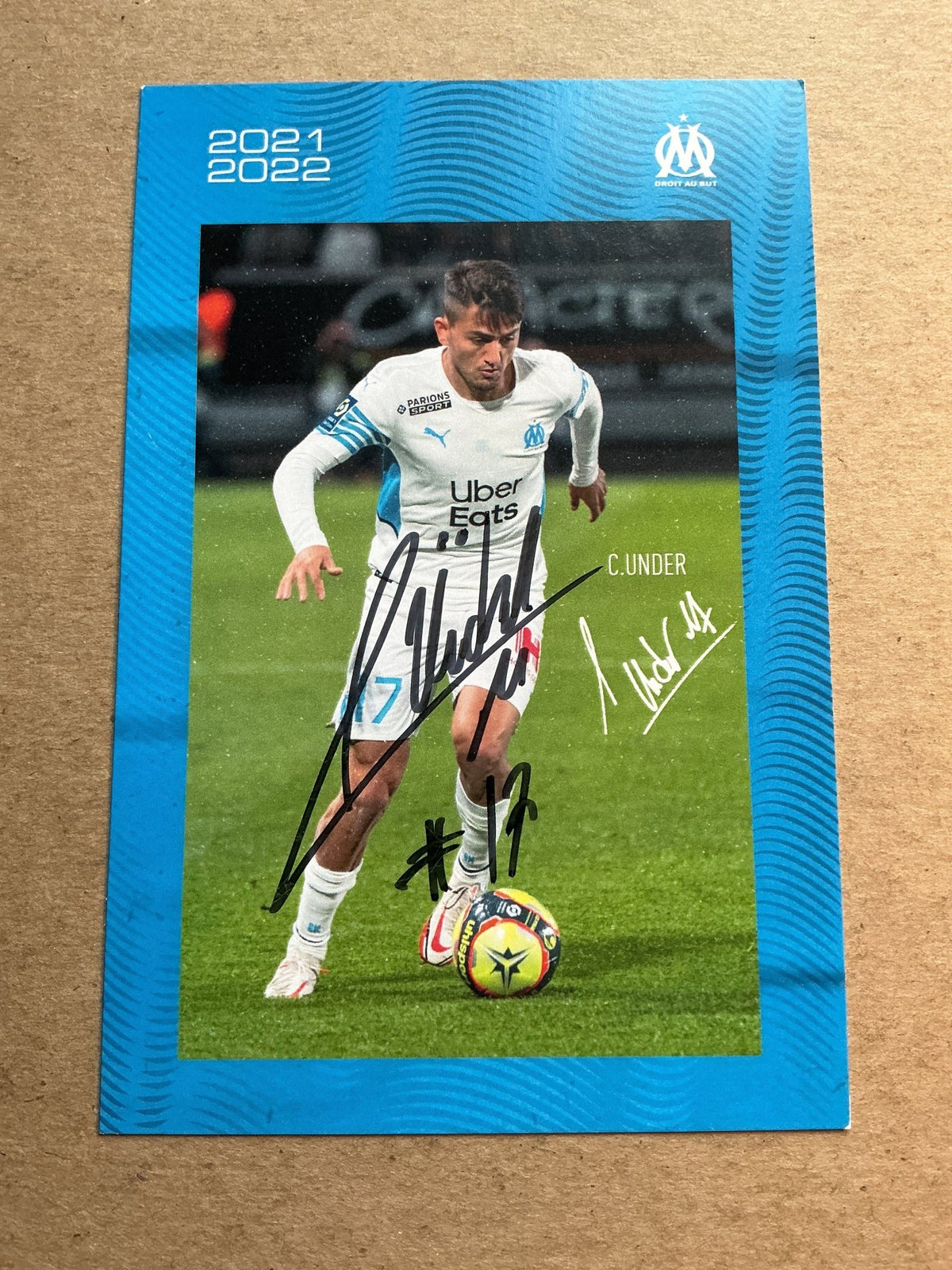 Cengiz Ünder, Türkiye 🇹🇷 Olympique Marseille 2021/22 hand signed - Autographs-World