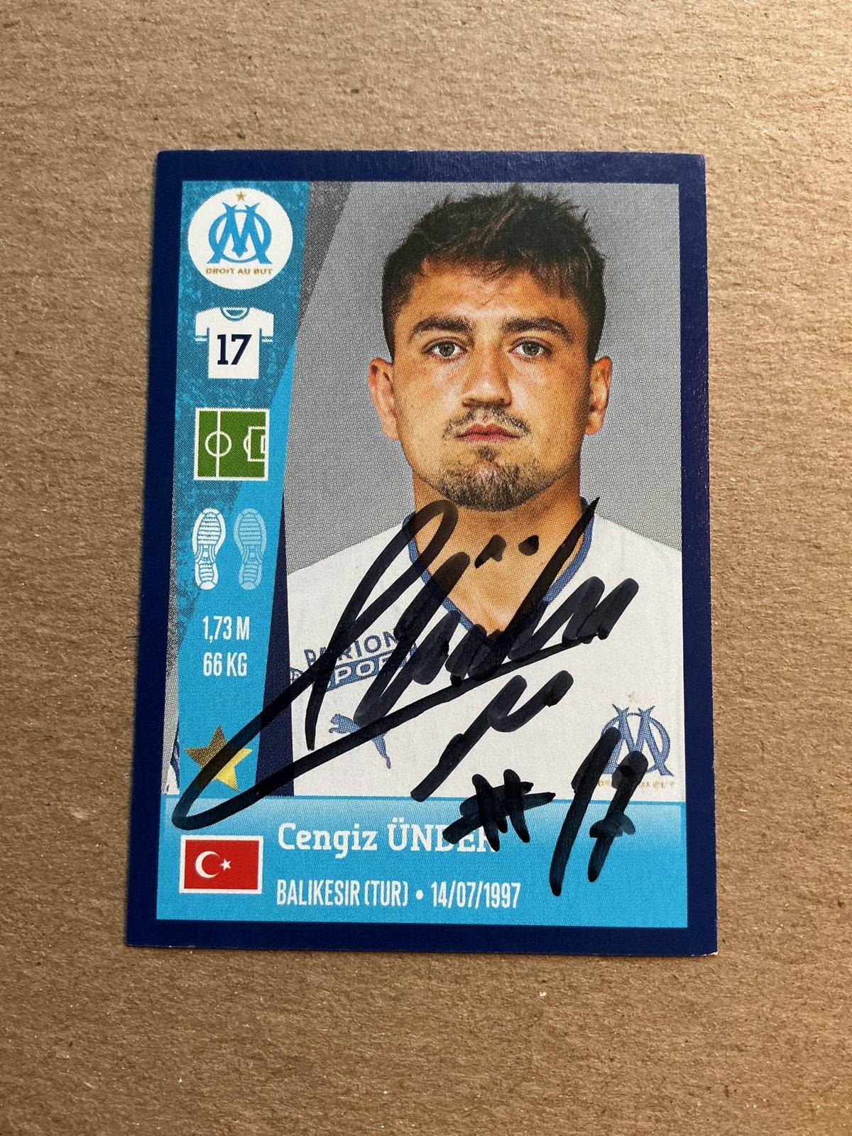 Cengiz Ünder, Türkiye 🇹🇷 Olympique Marseille 2023 Panini hand signed - Autographs-World