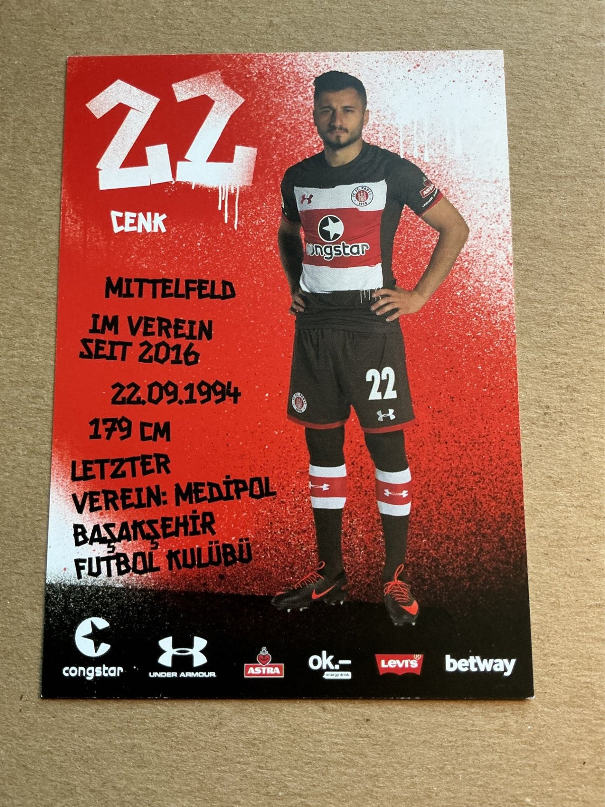 Cenk Şahin, Türkiye 🇹🇷 FC St.Pauli 2018/19 hand signed - Autographs-World