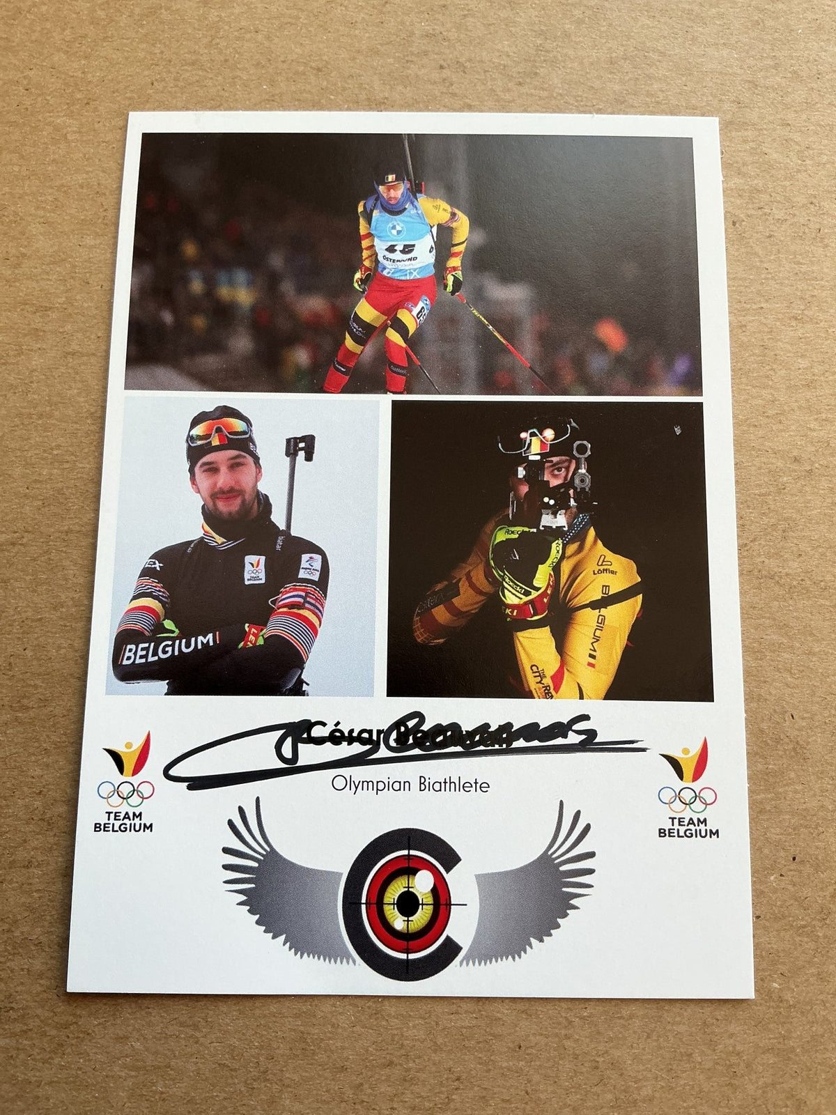 César Beauvais, Belgium 🇧🇪 Biathlon Winter 2023/24 hand signed - Autographs-World