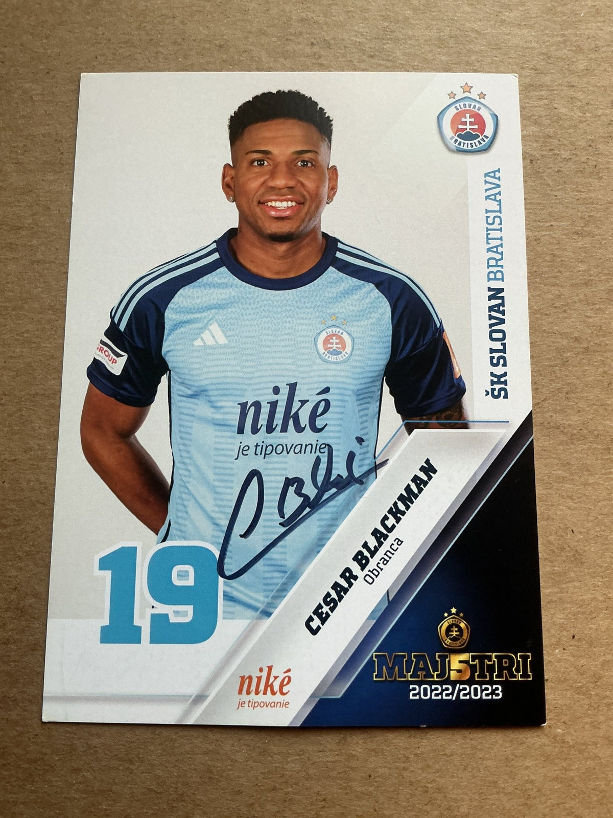 Cesar Blackman, Panama 🇵🇦 ŠK Slovan Batislava 2023/24 hand signed - Autographs-World