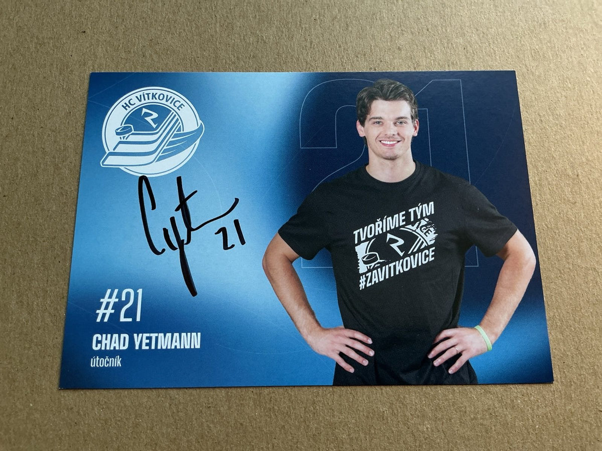 Chad Yetmann, Canada 🇨🇦 HC Vítkovice 2025/26 hand signed - Autographs-World