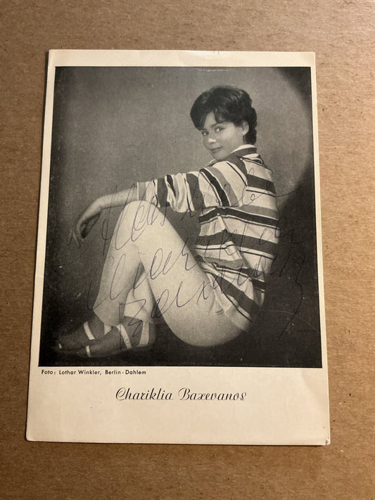 Chariklia Baxevanos, Switzerland 🇨🇭 Actress hand signed - Autographs-World