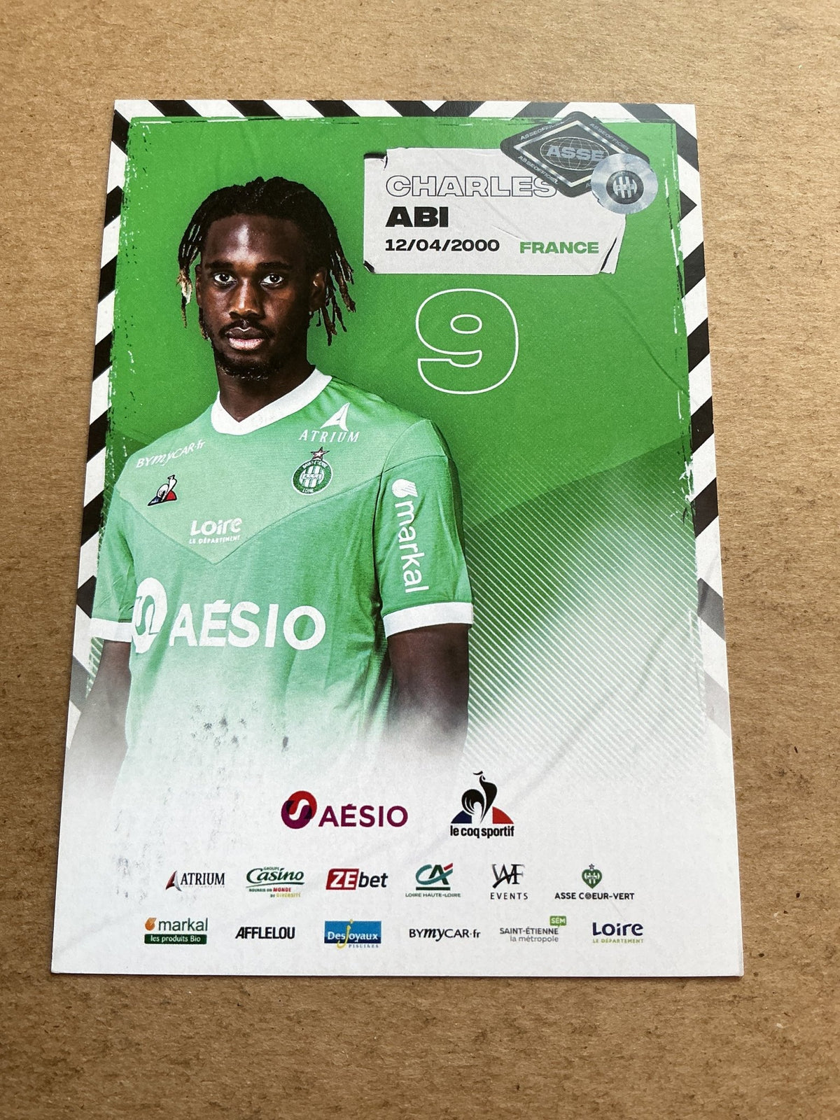 Charles Abi, France 🇫🇷 AS Saint-Étienne 2020/21 hand signed - Autographs-World