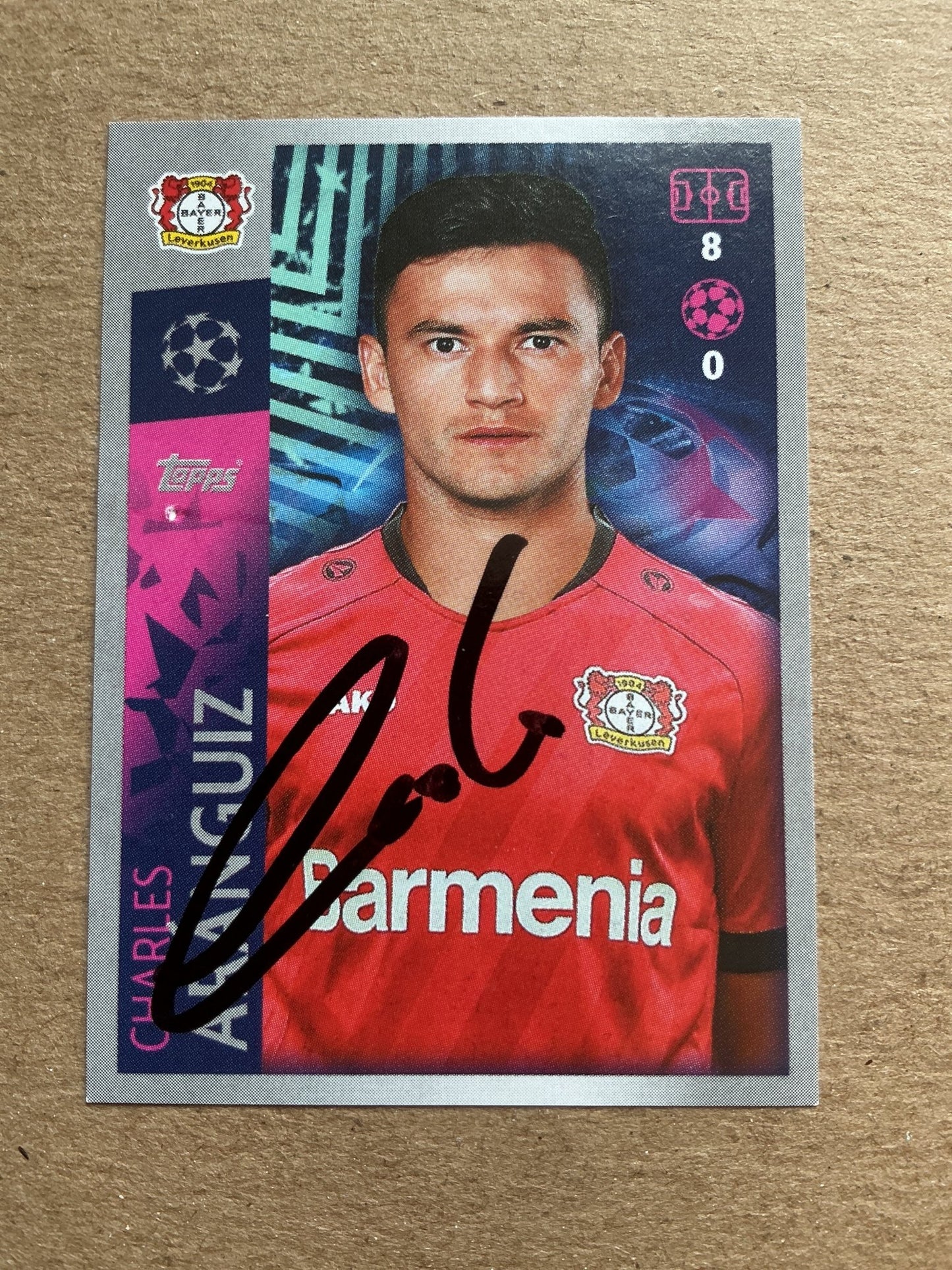 Charles Aranguiz, Chile 🇨🇱 Bayer 04 Leverkusen 2019/20 Topps hand signed - Autographs-World