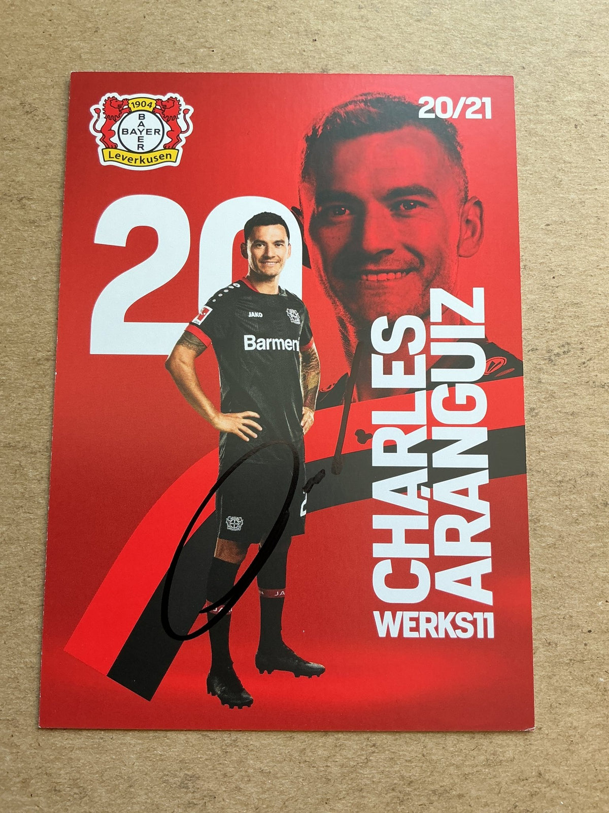 Charles Aránguiz, Chile 🇨🇱 Bayer 04 Leverkusen 2020/21 hand signed - Autographs-World