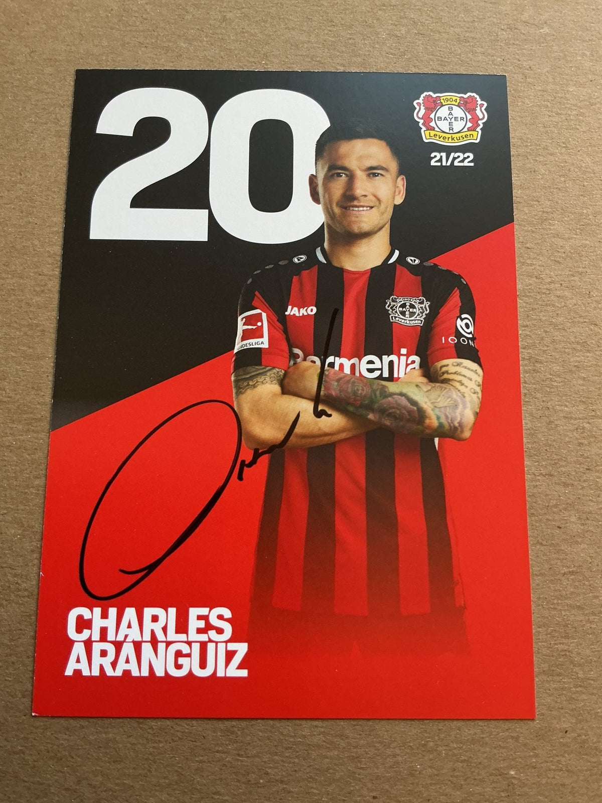 Charles Aránguiz, Chile 🇨🇱 Bayer 04 Leverkusen 2021/22 hand signed - Autographs-World