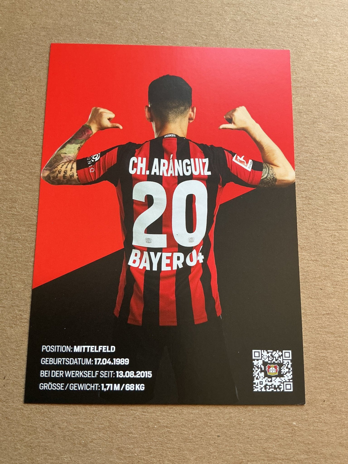 Charles Aránguiz, Chile 🇨🇱 Bayer 04 Leverkusen 2021/22 hand signed - Autographs-World