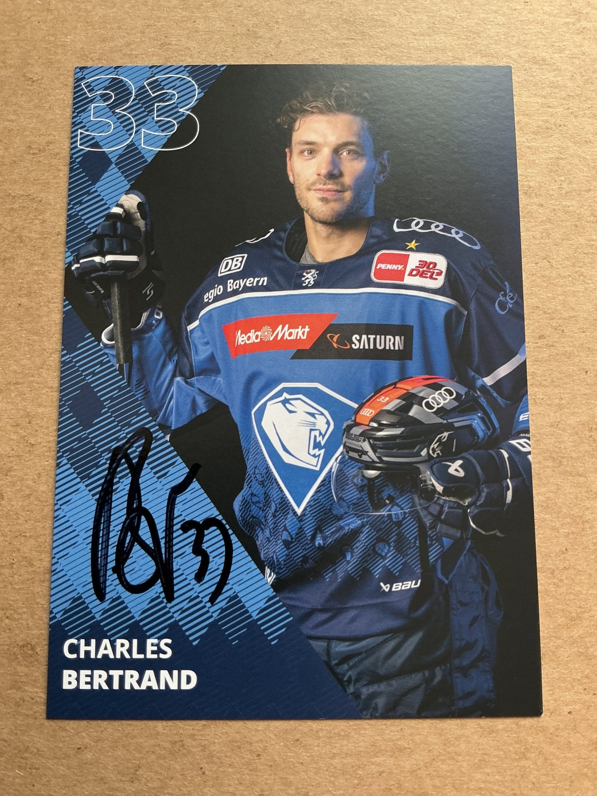 Charles Bertrand, France 🇫🇷 ERC Ingolstadt 2023/24 hand signed - Autographs-World