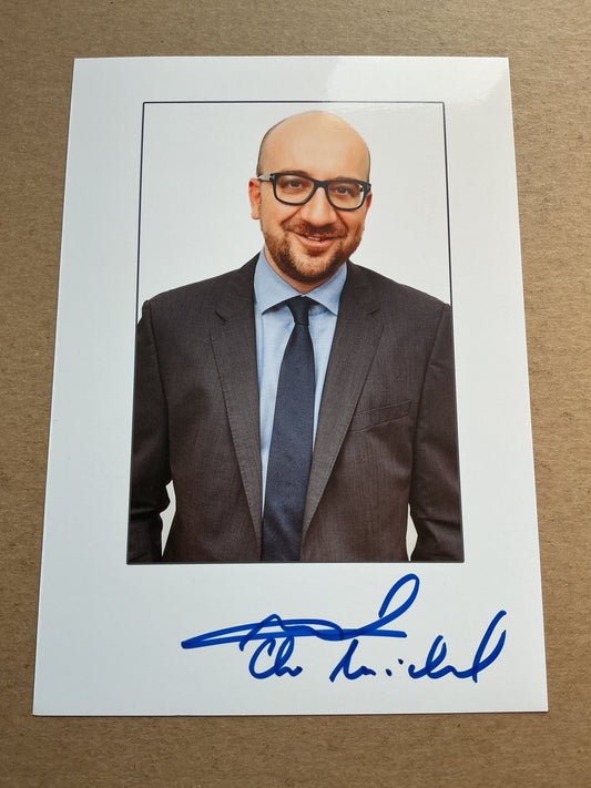 Charles Michel, Belgium 🇧🇪 Prime Minister Politics hand signed - Autographs-World