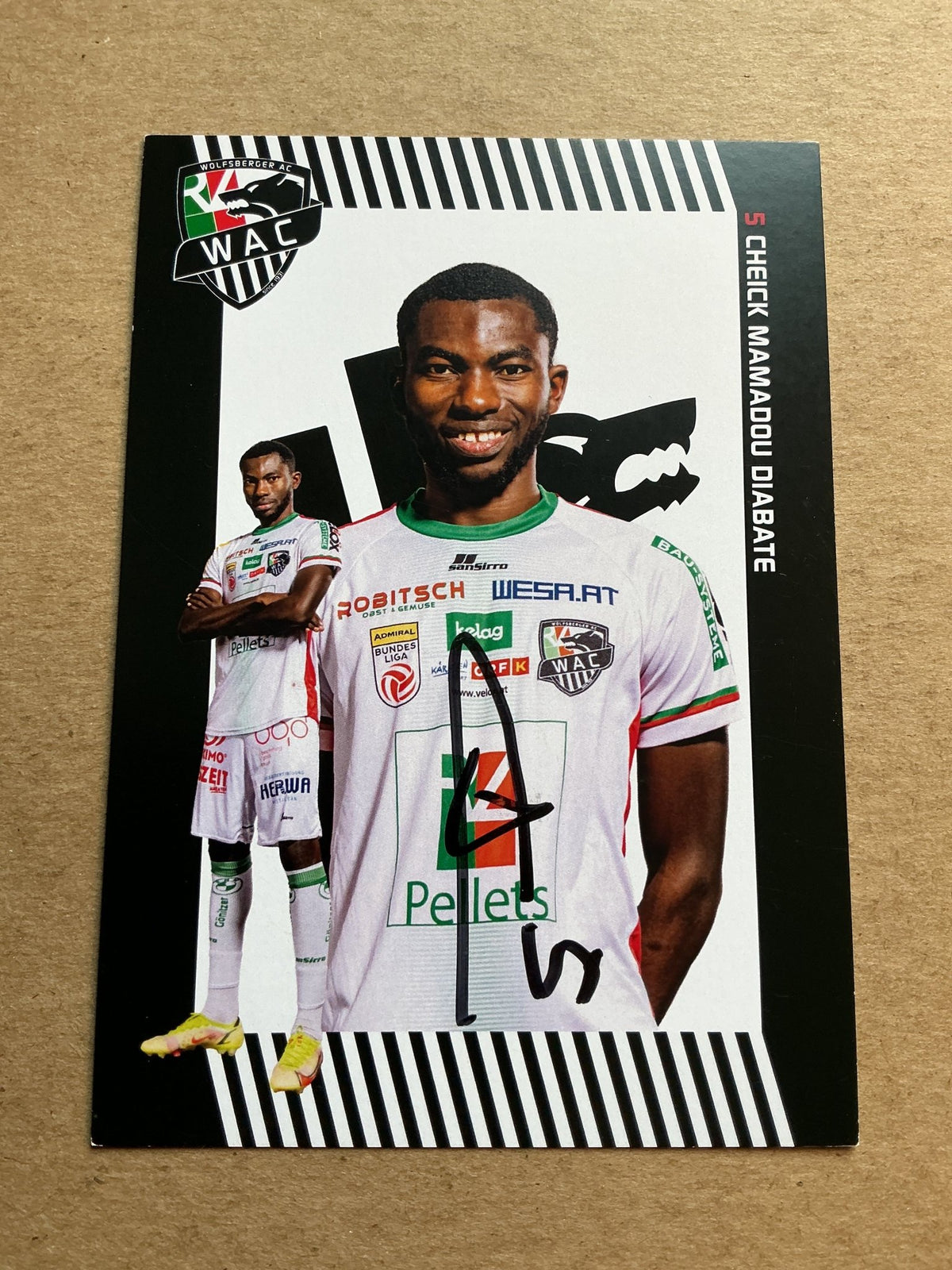 Cheick Mamadou Diabate, Ivory Coast 🇨🇮 Wolfsberger AC 2023/24 hand signed - Autographs-World