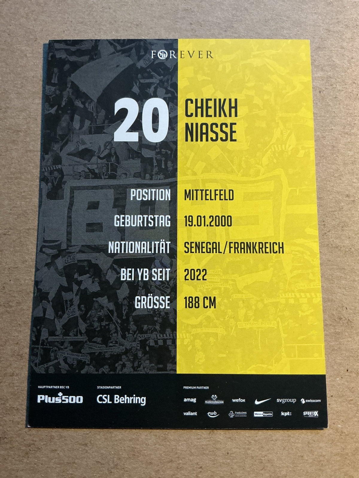 Cheikh Niasse, Senegal 🇸🇳 BSC Young Boys 2021/22 hand signed - Autographs-World