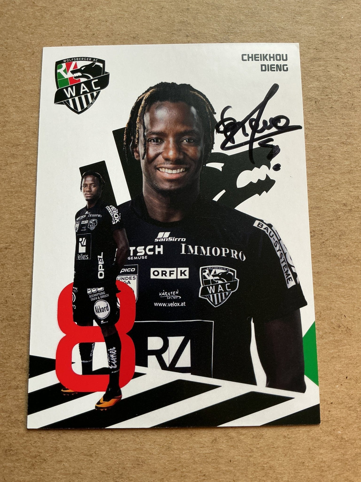 Cheikhou Dieng, Senegal 🇸🇳 Wolfsberger AC 2020/21 hand signed - Autographs-World
