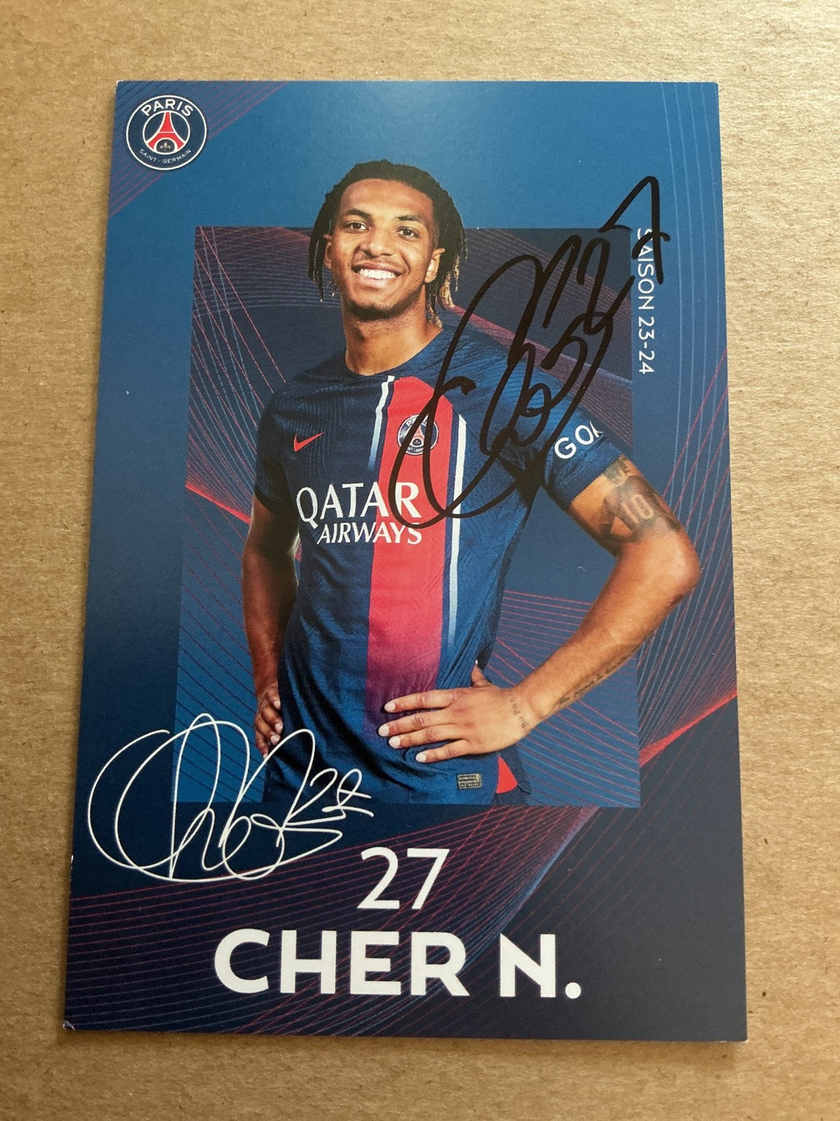 Cher Ndour, Italy 🇮🇹 Paris Saint-Germain 2023/24 hand signed - Autographs-World