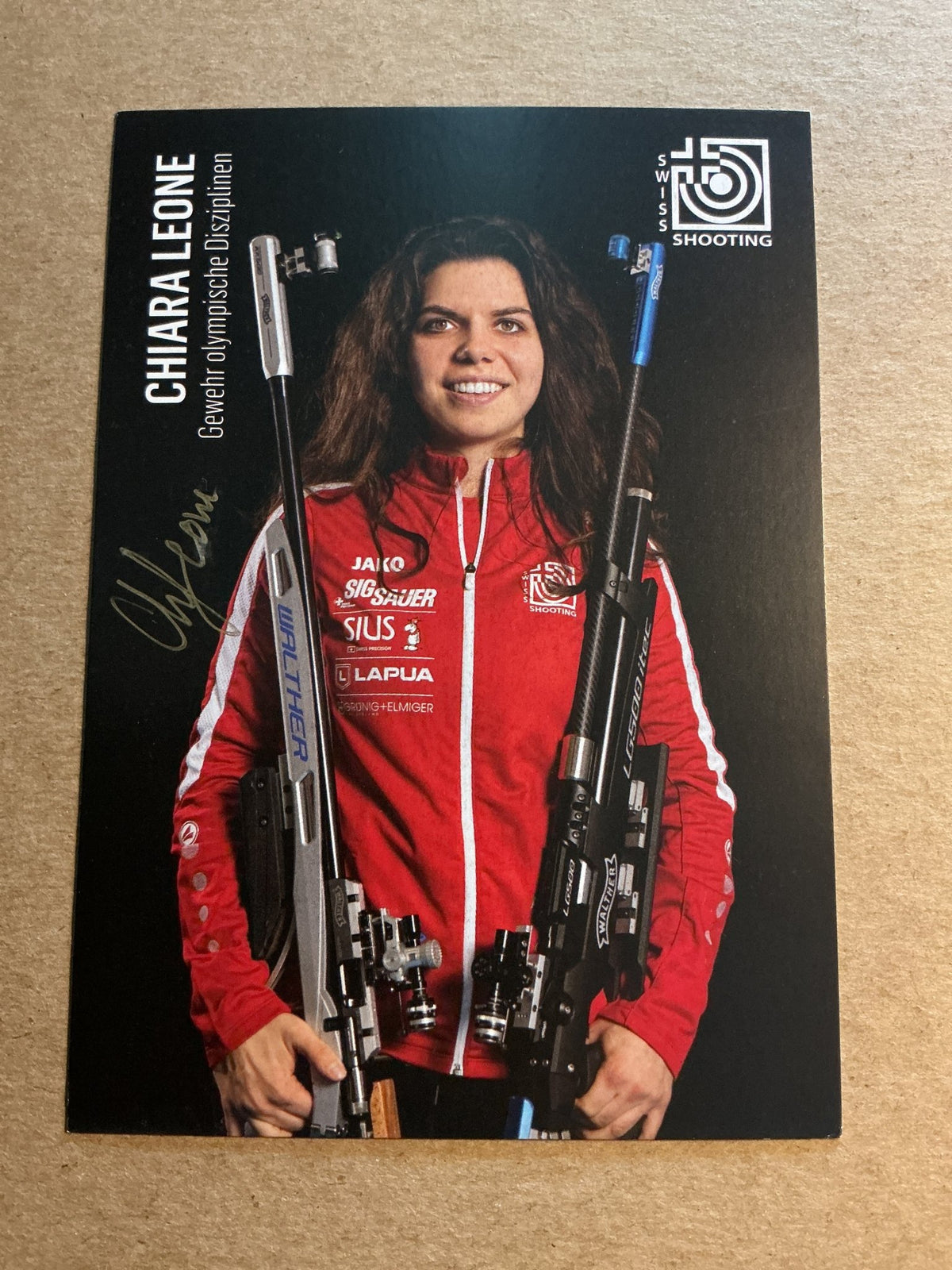 Chiara Leone, Switzerland 🇨🇭 Shooting Summer Olympics 2024 hand signed - Autographs-World