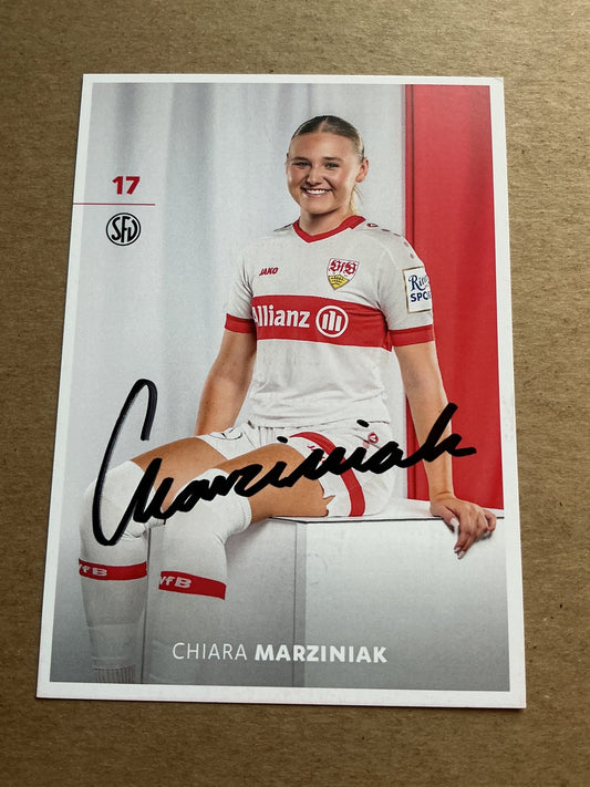 Chiara Marziniak, Germany 🇩🇪 VfB Stuttgart 2024/25 hand signed - Autographs-World