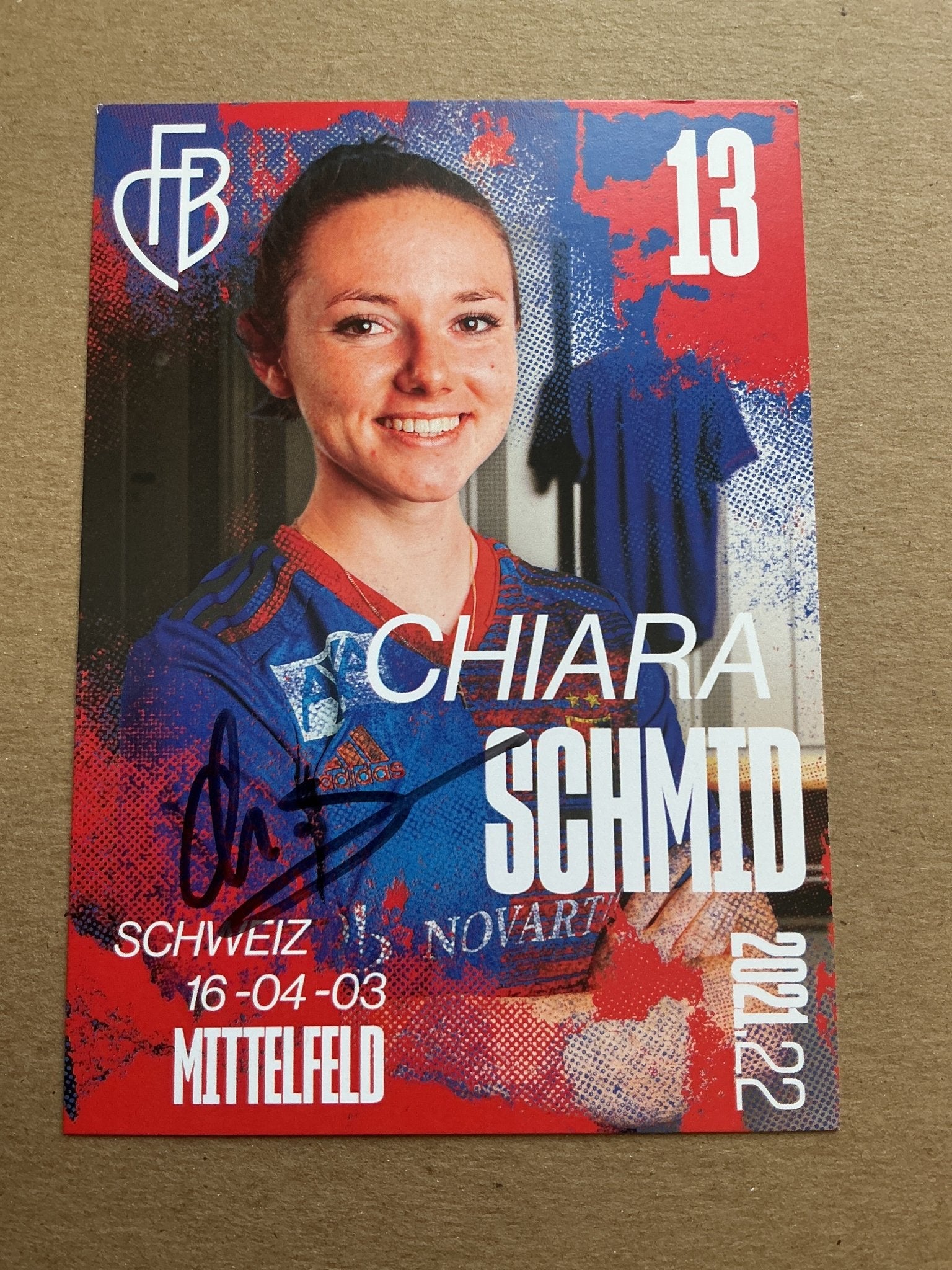 Chiara Schmid, Switzerland 🇨🇭 FC Basel FC 2021/22 hand signed - Autographs-World