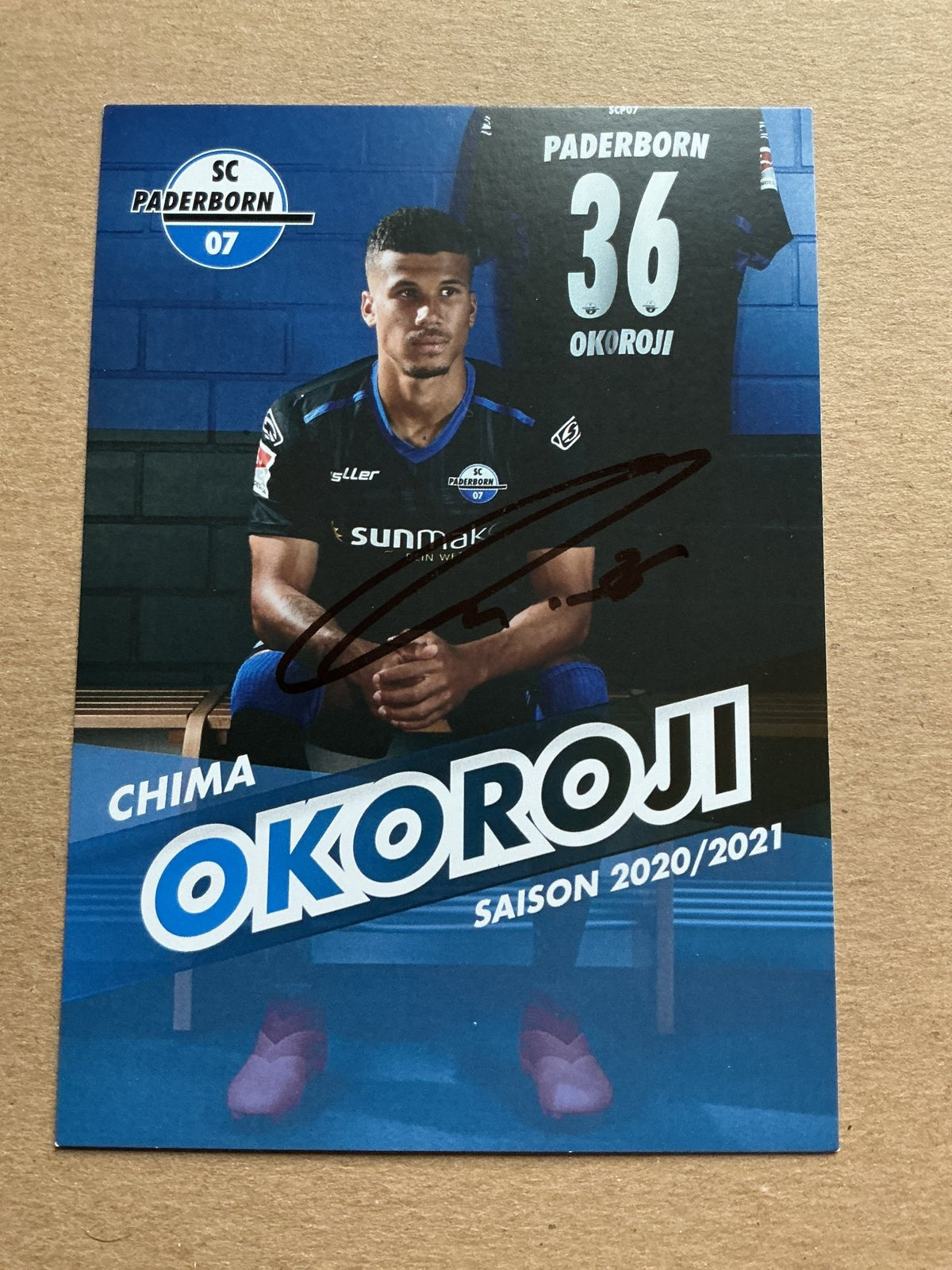 Chima Okoroji, Germany 🇩🇪 SC Paderborn 07 2020/21 hand signed - Autographs-World