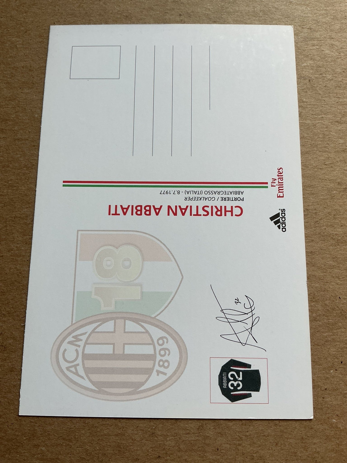 Christian Abbiati, Italy 🇮🇹 AC Milan 2011/12 hand signed - Autographs-World