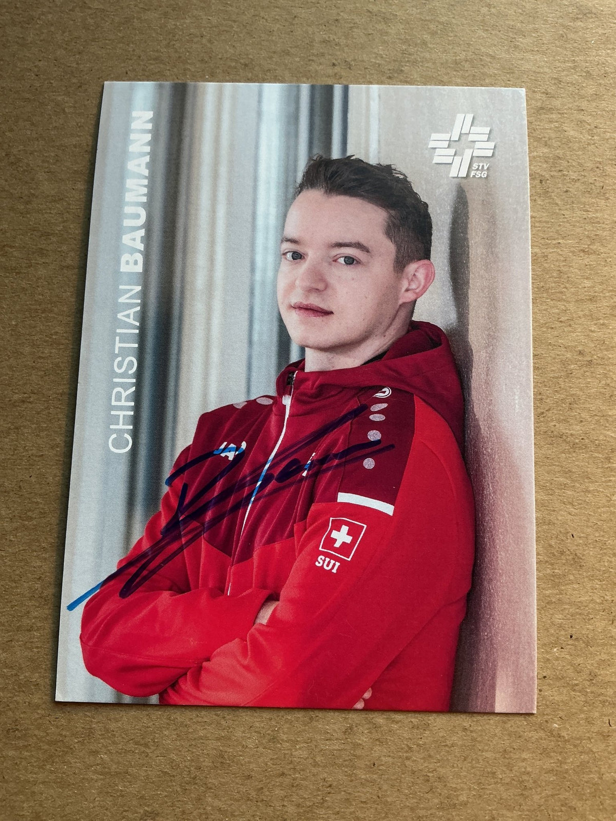Christian Baumann, Switzerland 🇨🇭 Gymnastics Sports 2024 hand signed - Autographs-World