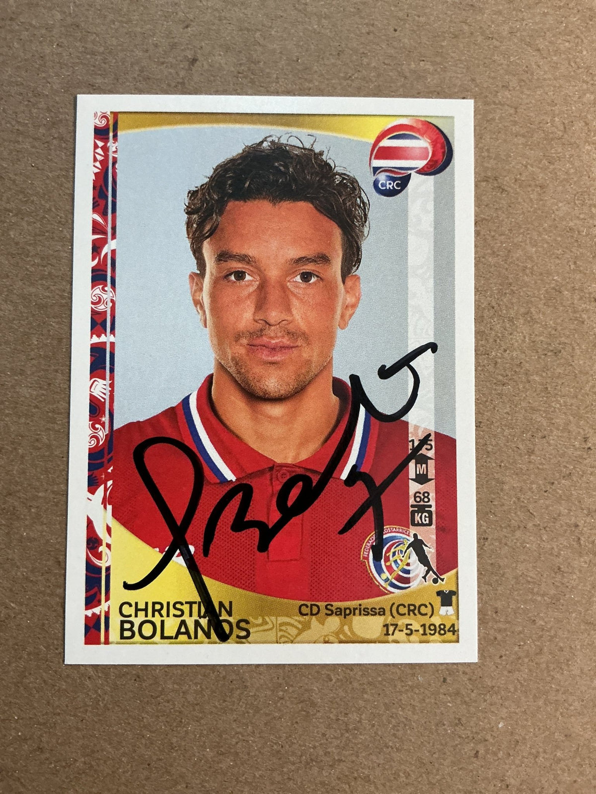 Christian Bolaños, Costa Rica 🇨🇷 Copa America 2016 Panini hand signed - Autographs-World