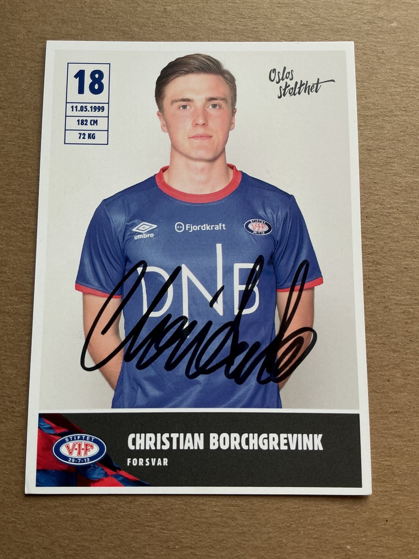 Christian Borchgrevink, Norway 🇳🇴 Vålerenga IF 2019/20 hand signed - Autographs-World