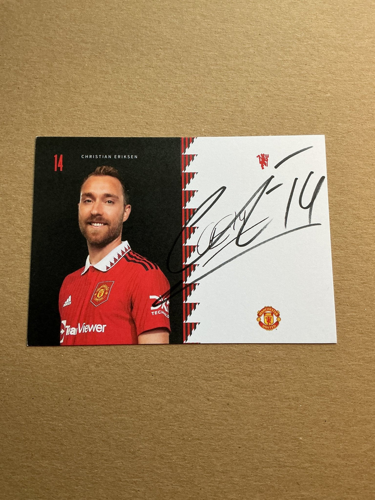 Christian Eriksen, Denmark 🇩🇰 Manchester United 2022/23 hand signed - Autographs-World