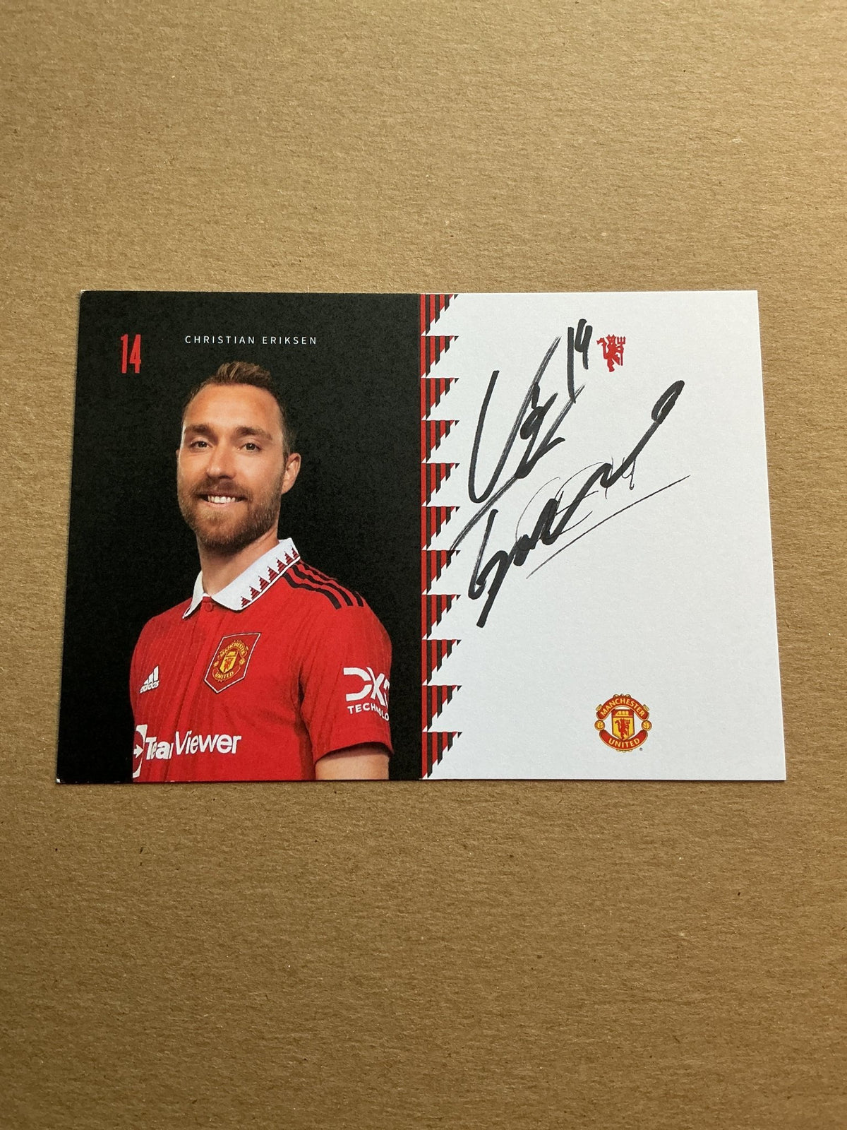 Christian Eriksen, Denmark 🇩🇰 Manchester United 2022/23 hand signed - Autographs-World