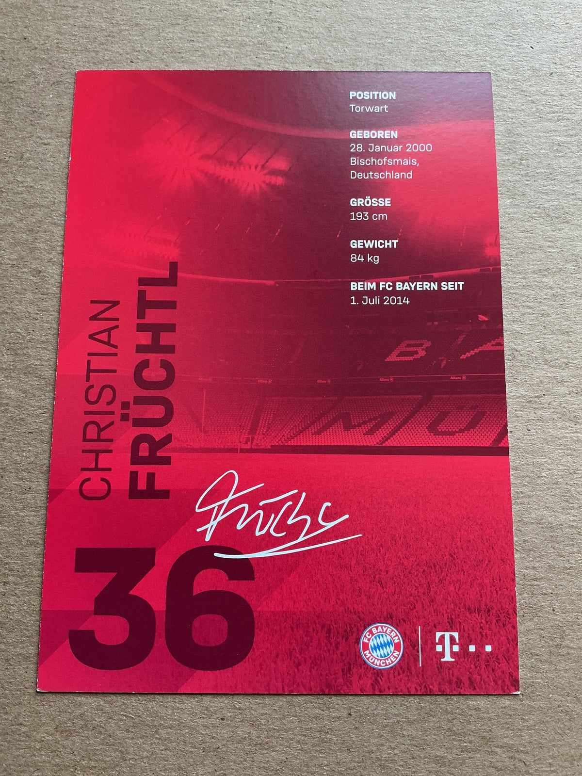 Christian Früchtl, Germany 🇩🇪 FC Bayern München 2019/20 hand signed - Autographs-World