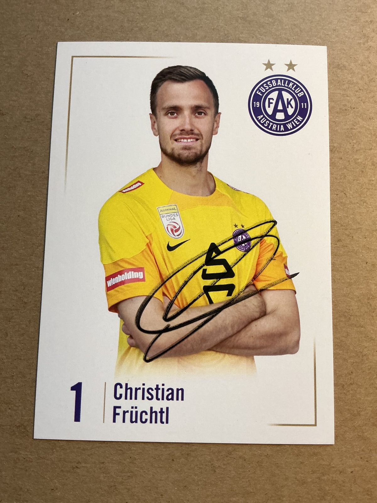 Christian Früchtl, Germany 🇩🇪 FK Austria Wien 2023/24 hand signed - Autographs-World