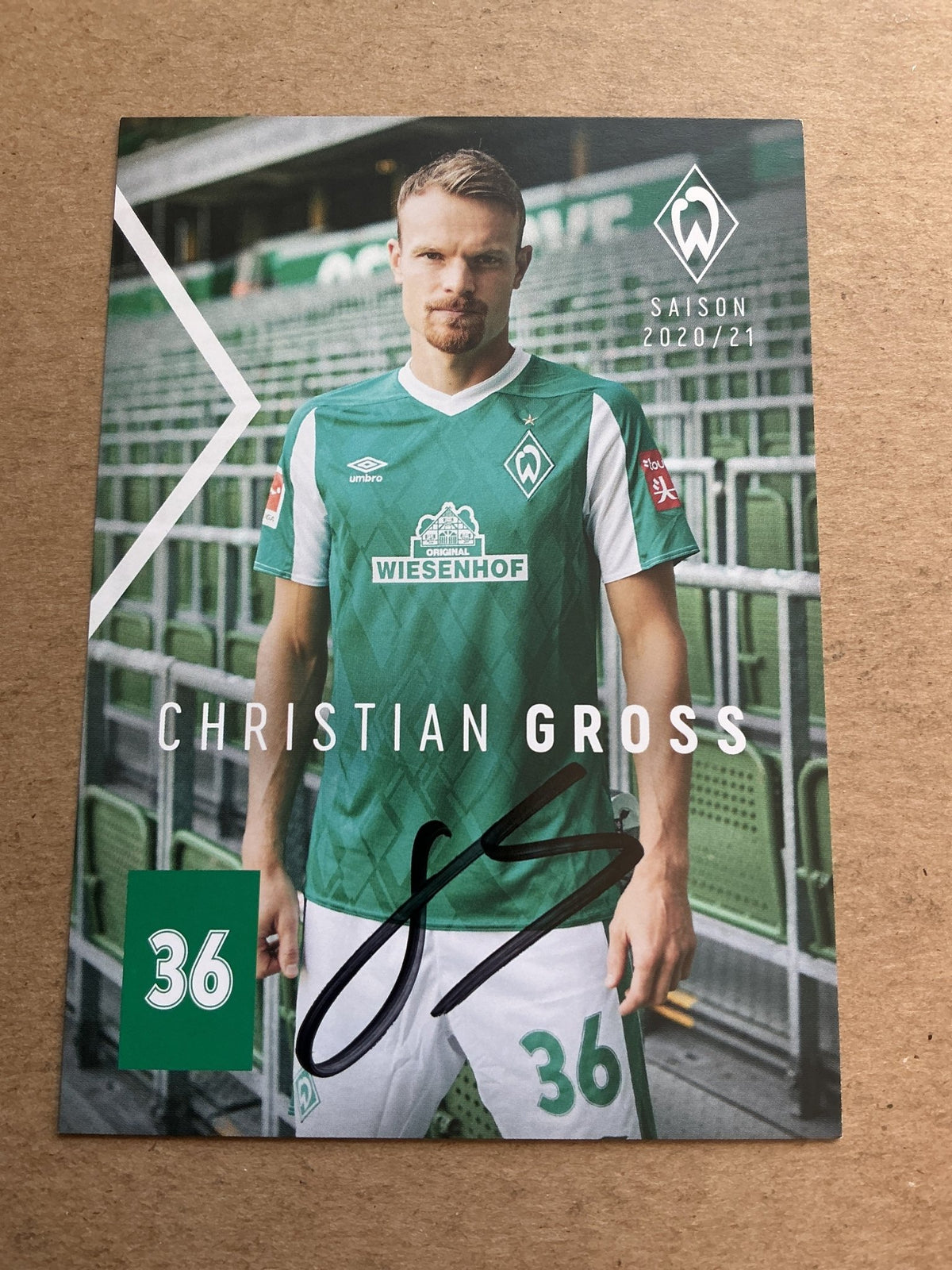Christian Groß, Germany 🇩🇪 SV Werder Bremen 2020/21 hand signed - Autographs-World
