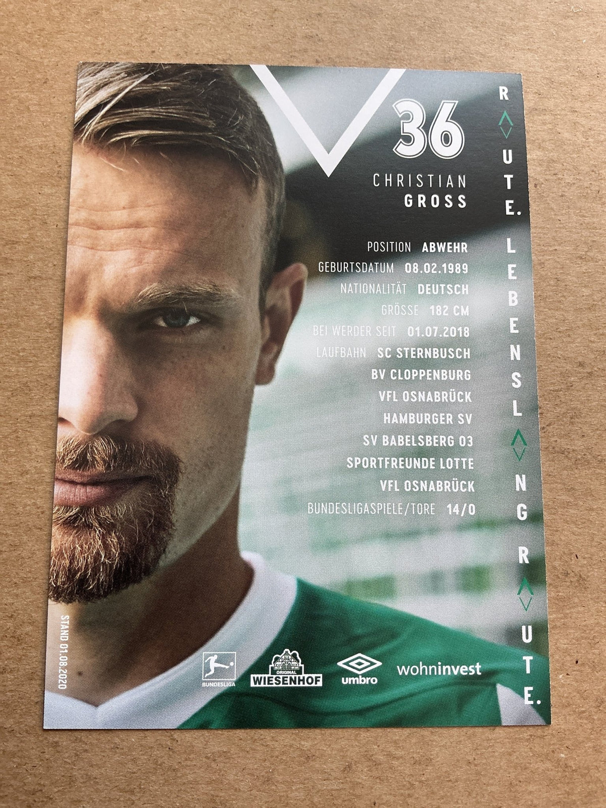 Christian Groß, Germany 🇩🇪 SV Werder Bremen 2020/21 hand signed - Autographs-World