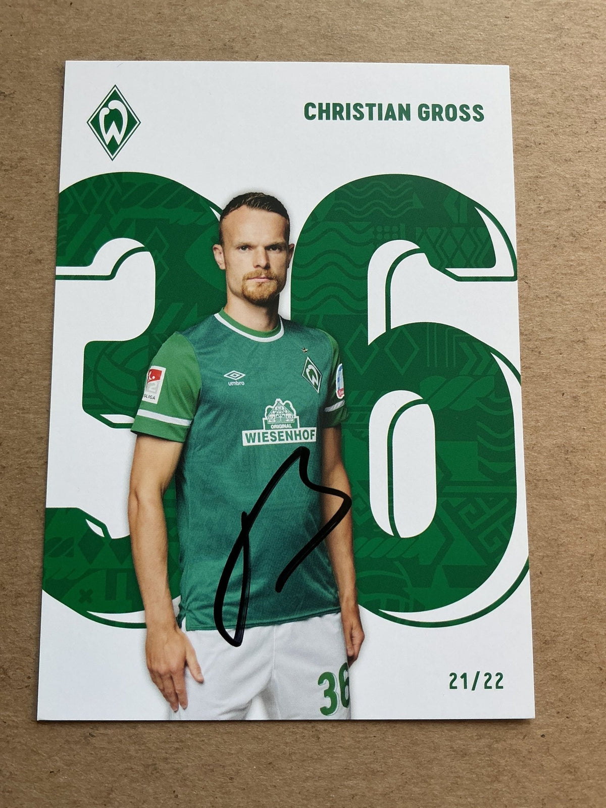 Christian Groß, Germany 🇩🇪 SV Werder Bremen 2021/22 hand signed - Autographs-World