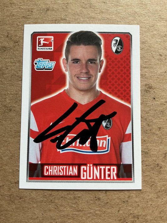 Christian Günter, Germany 🇩🇪 SC Freiburg 2014/15 Topps hand signed - Autographs-World
