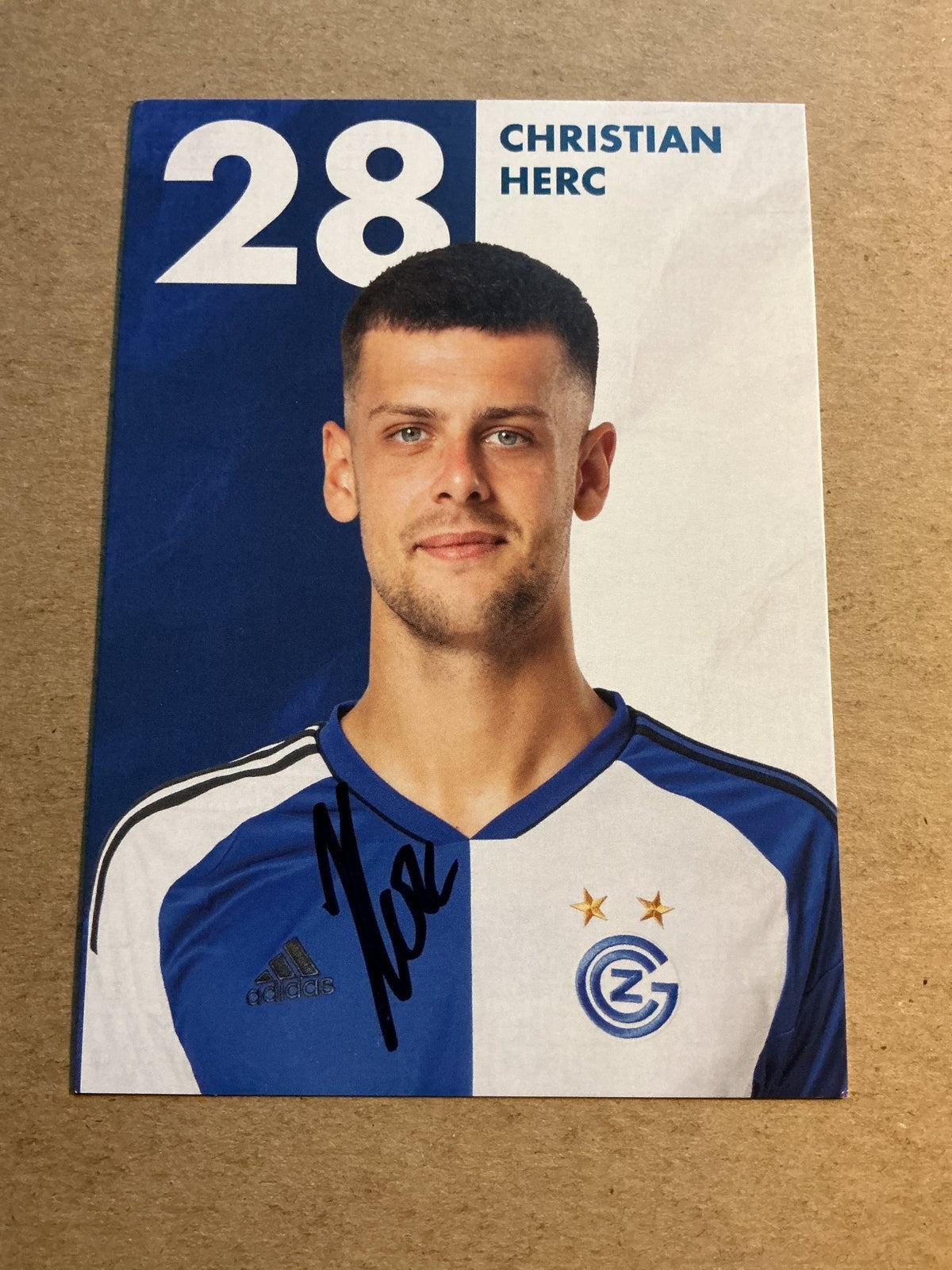 Christian Herc, Slovakia 🇸🇰 Grasshopper Zürich 2022/23 hand signed - Autographs-World