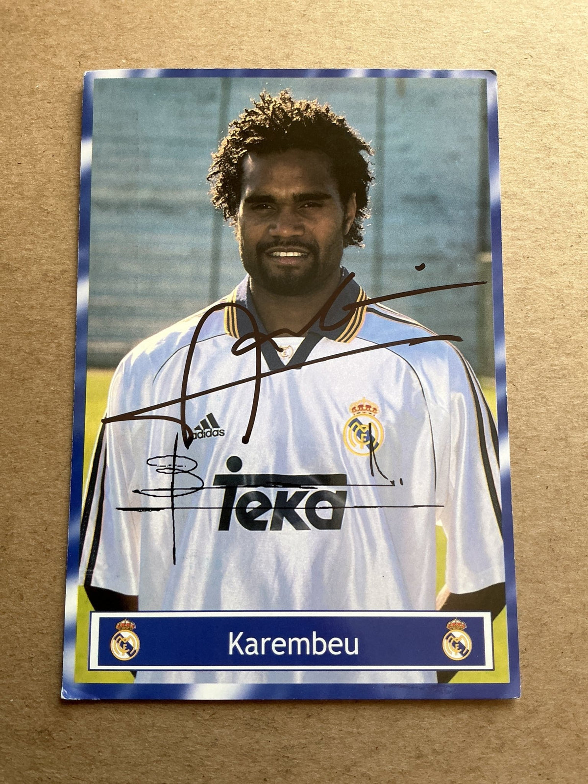 Christian Karembeu, France 🇫🇷 Real Madrid 1998/99 hand signed - Autographs-World