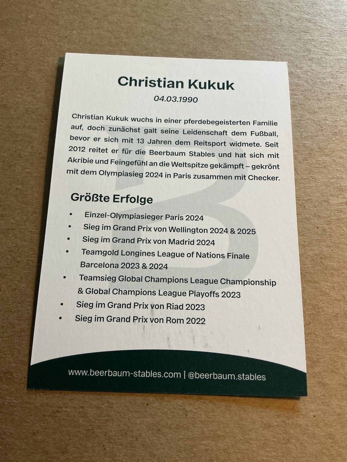Christian Kukuk, Germany 🇩🇪 Equestrian Sports 2025 hand signed - Autographs-World