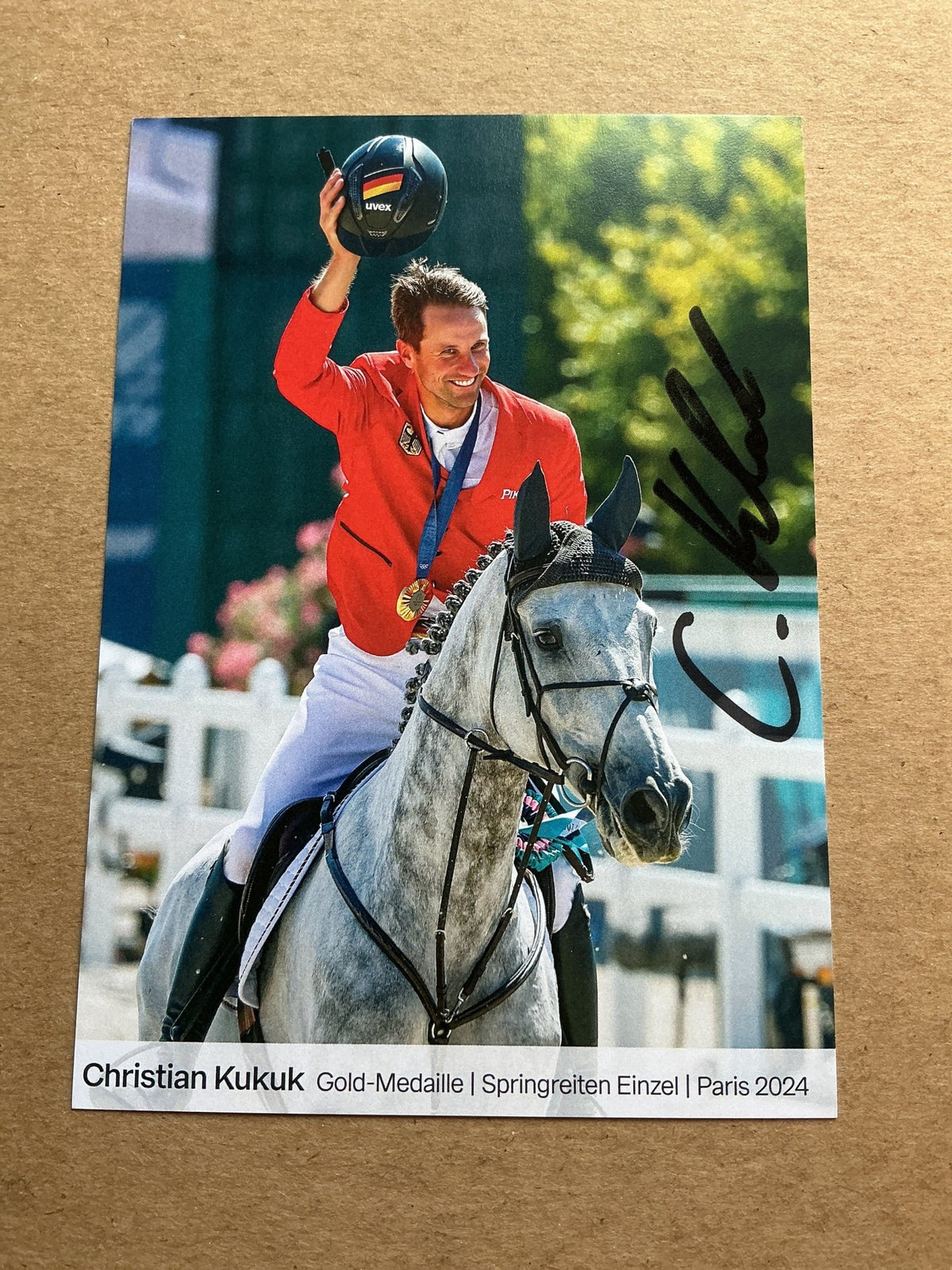 Christian Kukuk, Germany 🇩🇪 Equestrian Summer Olympics 2024 hand signed - Autographs-World